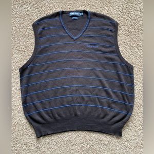 Vintage 90's Ralph Lauren Polo Golf Sweater Vest Black Royal Blue Men’s Size 2XL
